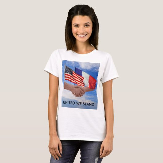 United We Stand USA & France Women's Basic T-Shirt (Voorkant volledig)