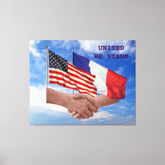 United We Stand USA & France Wrapped Canvas (Voorkant)