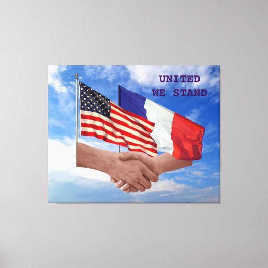 United We Stand USA & France Wrapped Canvas (Voorkant)