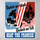 United we stand, verdeeld we Herfst — WW2 Poster (Voorkant)