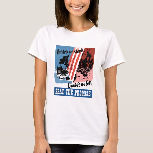 United we stand, verdeeld we Herfst — WW2 T-shirt (Voorkant)