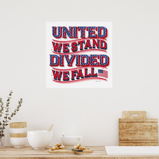 United We stand, verdeeld We Herfsten Poster 24x24 (Keuken)