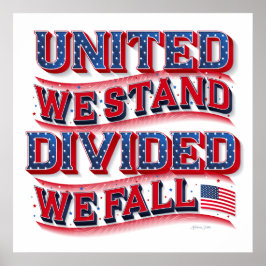 United We stand, verdeeld We Herfsten Poster 24x24