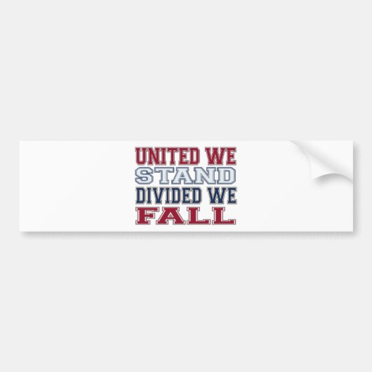 United We stand, verdeeld We Herfsten T-Shirts en  Bumpersticker (Voorkant)