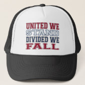 United We stand, verdeeld We Herfsten T-Shirts en  Trucker Pet (Voorkant)