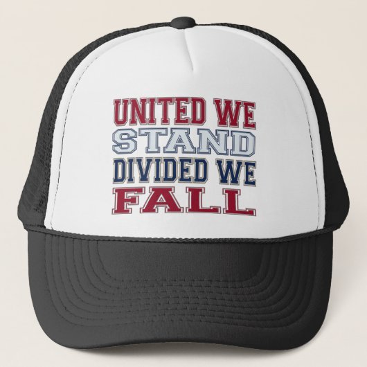 United We stand, verdeeld We Herfsten T-Shirts en  Trucker Pet (Voorkant)