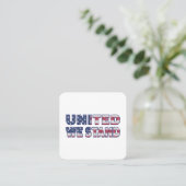 United we stand vierkante visitekaartje (Staand voorkant)