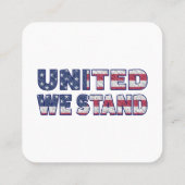United we stand vierkante visitekaartje (Achterkant)