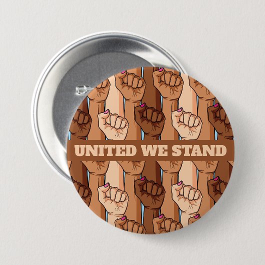 United we stand vreedzaam protesteren Button (Voorkant /achterkant)