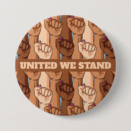 United we stand vreedzaam protesteren Button (Voorkant)