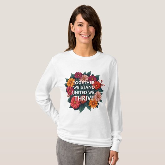 United We Thrive Multicolor T-shirt (Voorkant volledig)