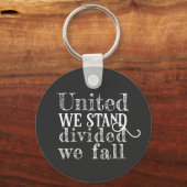 United wij staan wit zwart motivatiescript sleutelhanger (Voorkant)