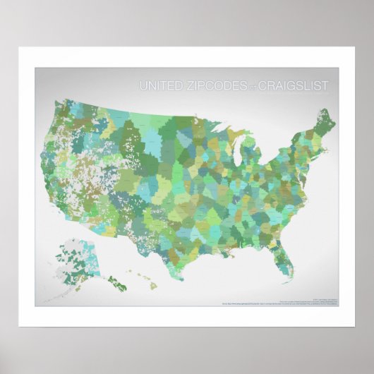 United Zipcodes of Craigslist Poster (Voorkant)
