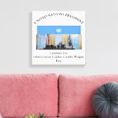#UNITEDNATIONSPRESIDENT DR. #LAURAHCASTILLOS ESQ. CANVAS AFDRUK (Insitu (Woonkamer))