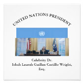 #UNITEDNATIONSPRESIDENT DR. #LAURAHCASTILLOS ESQ. FOTO AFDRUK (Voorkant)