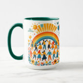Unity and Diversity Rainbow Ceramic Mug Mok (Links)