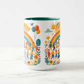 Unity and Diversity Rainbow Ceramic Mug Mok (Midden)