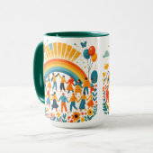 Unity and Diversity Rainbow Ceramic Mug Mok (Voorkant links)