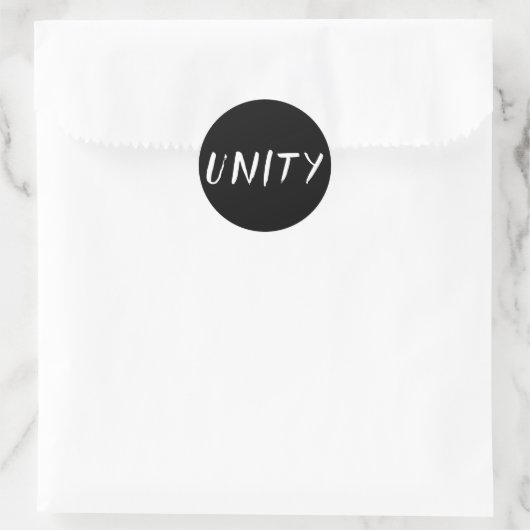 Unity B&W Ronde Sticker (Tas)