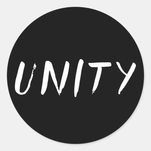 Unity B&W Ronde Sticker (Voorkant)