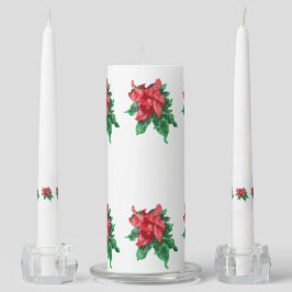 Unity Candle Set : Poinsettias