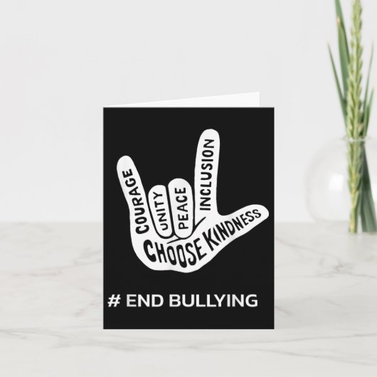 Unity Day Anti Bully Love Teken School Einde Peste Kaart (Voorkant)