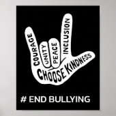 Unity Day Anti Bully Love Teken School Einde Peste Poster (Voorkant)