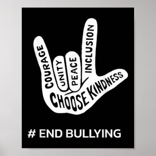 Unity Day Anti Bully Love Teken School Einde Peste Poster