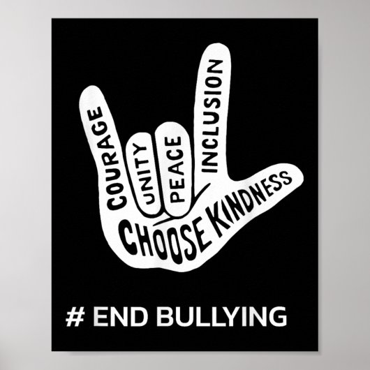 Unity Day Anti Bully Love Teken School Einde Peste Poster (Voorkant)
