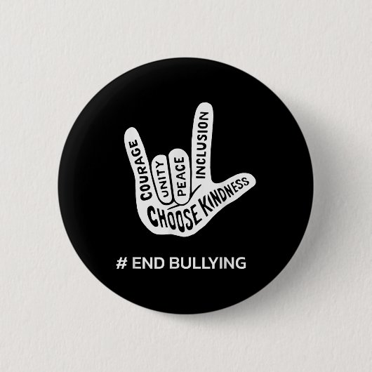 Unity Day Anti Bully Love Teken School Einde Peste Ronde Button 5,7 Cm (Voorkant)