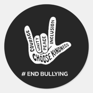 Unity Day Anti Bully Love Teken School Einde Peste Ronde Sticker