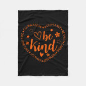 Unity Day Be Kind Kindness Orange Anti Bullying Te Fleece Deken (Voorkant)