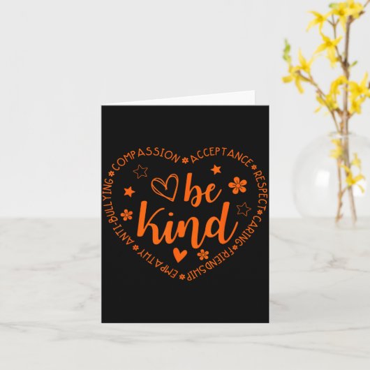Unity Day Be Kind Kindness Orange Anti Bullying Te Kaart (Gele Bloem)