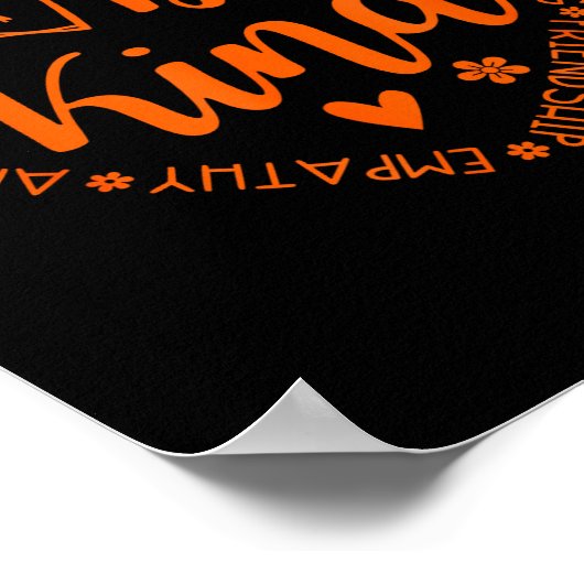 Unity Day Be Kind Kindness Orange Anti Bullying Te Poster (Hoek)