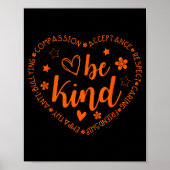 Unity Day Be Kind Kindness Orange Anti Bullying Te Poster (Voorkant)