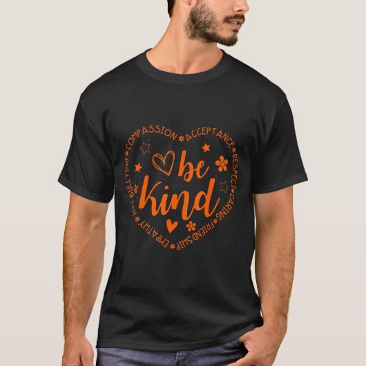 Unity Day Be Kind Kindness Orange Anti Bullying Te T-shirt (Voorkant)