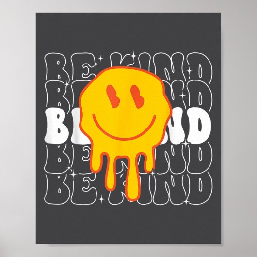 Unity Day Be Kind Kindness Smile Face Orange Groov Poster (Voorkant)