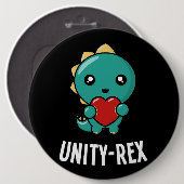 Unity Day Kind Dinosaurus TRex UnityRex Anti Bully Ronde Button 6,0 Cm (Voorkant /achterkant)