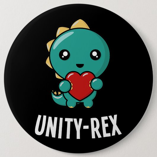Unity Day Kind Dinosaurus TRex UnityRex Anti Bully Ronde Button 6,0 Cm (Voorkant)