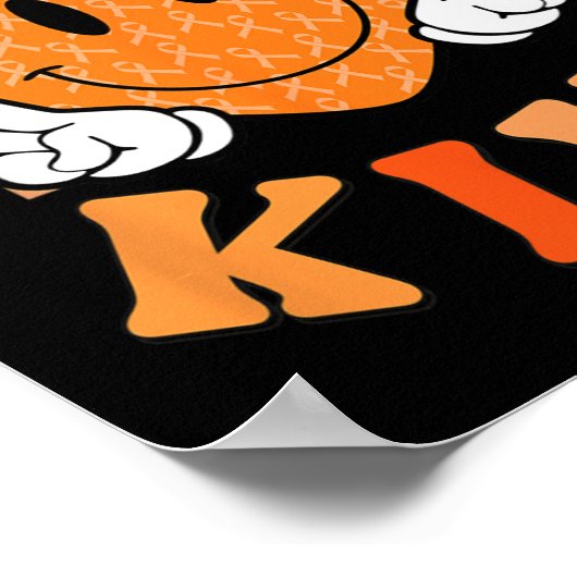 Unity Day Oranje Heart Be Kind Anti Pesten Leer Poster (Hoek)