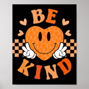 Unity Day Oranje Heart Be Kind Anti Pesten Leer Poster