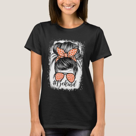 Unity Day Oranje T-shirt Messy Bun Vrouwen Wees Vr (Voorkant)