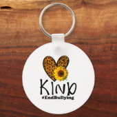 Unity Day Sinaasappel Be Kind Leopard Heart Anti B Sleutelhanger (Voorkant)