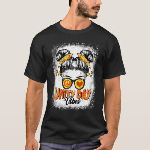 Unity Day Vibes Messy Bun Oranje No Bullying Ki T-shirt