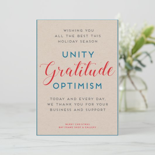 Unity & Gratitude Holiday Kaart (Staand voorkant)