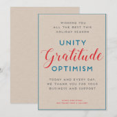 Unity & Gratitude Holiday Kaart (Voorkant / Achterkant)