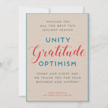 Unity & Gratitude Holiday Kaart