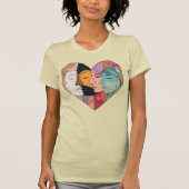 Unity Heart Diverse Faces Line Art Diversity  T-shirt (Voorkant)