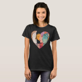 Unity Heart Diverse Faces Line Art Diversity  T-shirt (Voorkant volledig)
