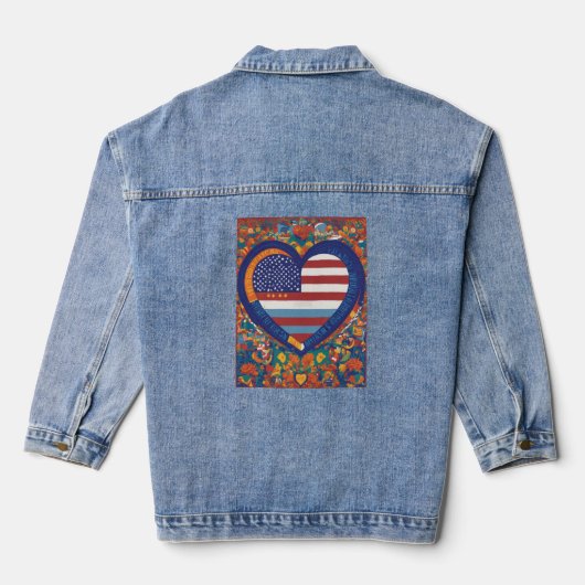 Unity Hearts: Spaans erfgoed vlag ontwerp Denim Jacket (Achterkant)